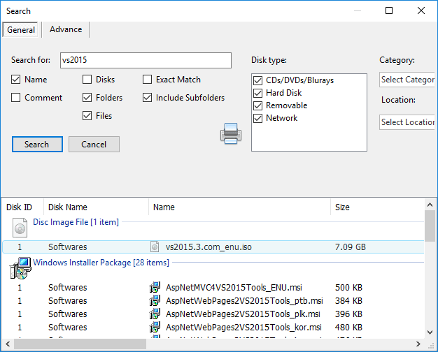 how to print disk catalog with windows