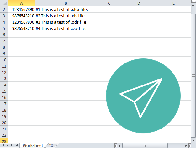 Use excel files to send messages