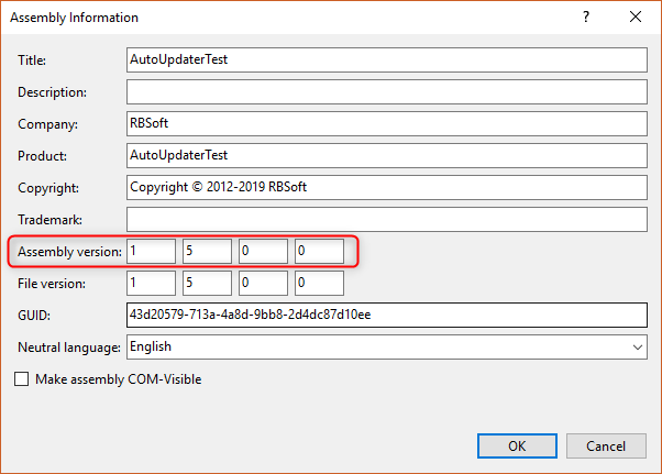 How to change assembly version of your .NET application?